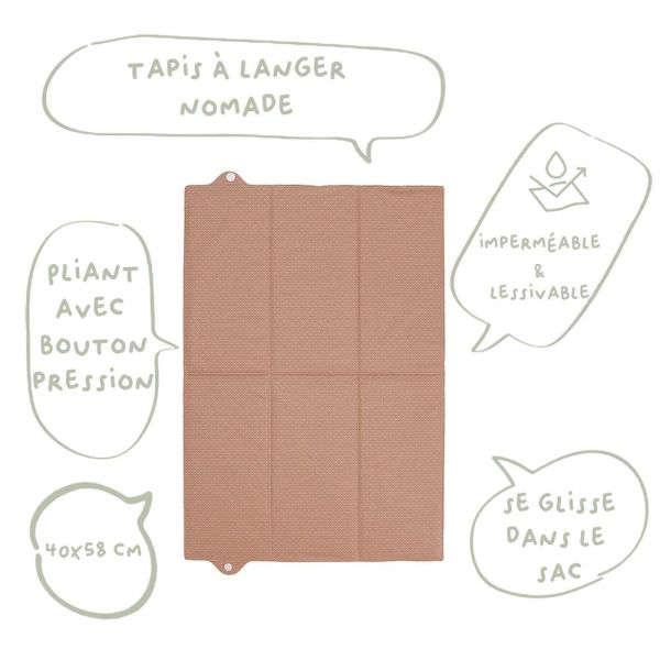 Matelas à langer nomade pliant Terracotta