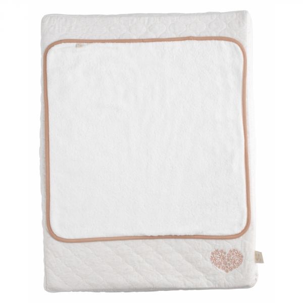 Matelas à langer 68 x 52 cm avec serviette éponge Petit coeur