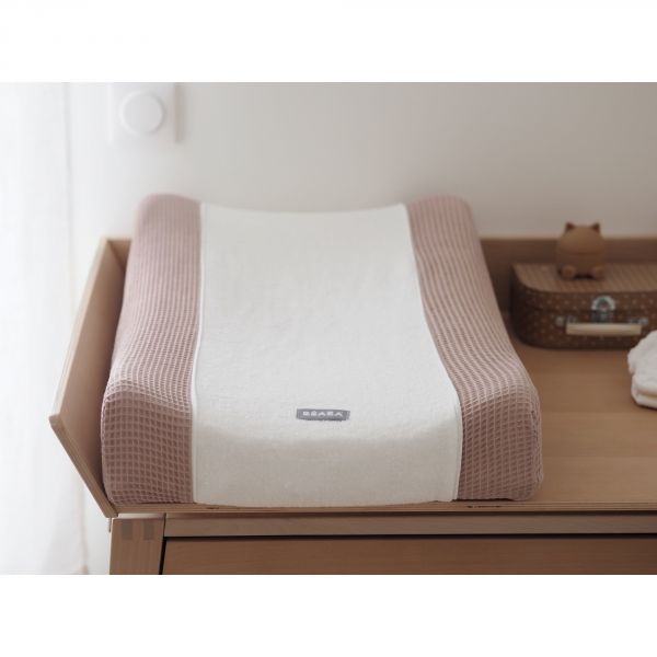 Matelas à langer sofalange avec housse vieux rose