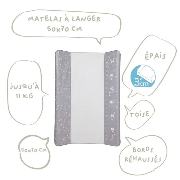 Matelas à langer Luxe Standard Premium Constellations - 50X70CM