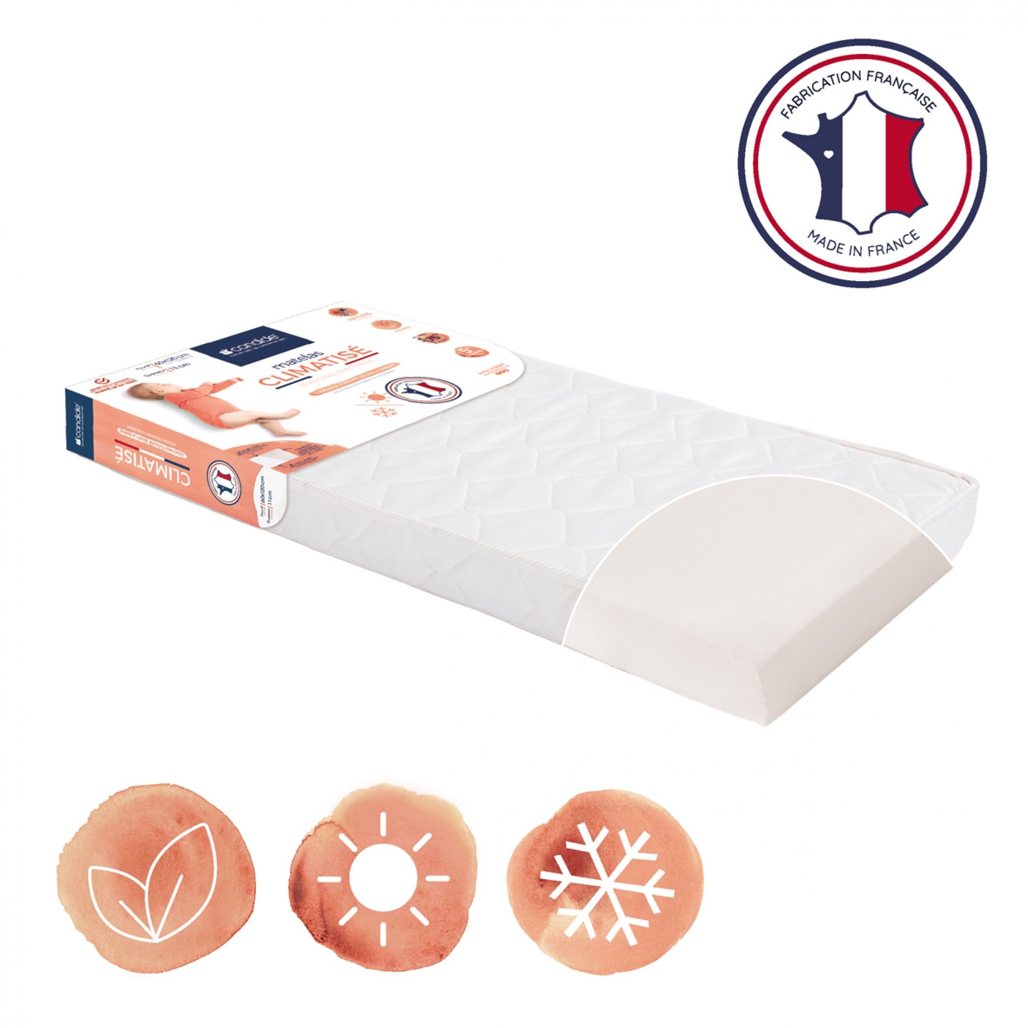 Candide Matelas Bebe Climatise 70 X 140 Cm Made In Bebe