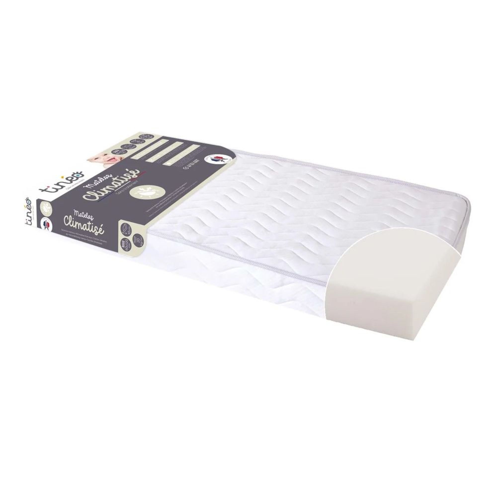 Matelas bébé Climatisé Été / Hiver - 70x140 cm - BB Malin