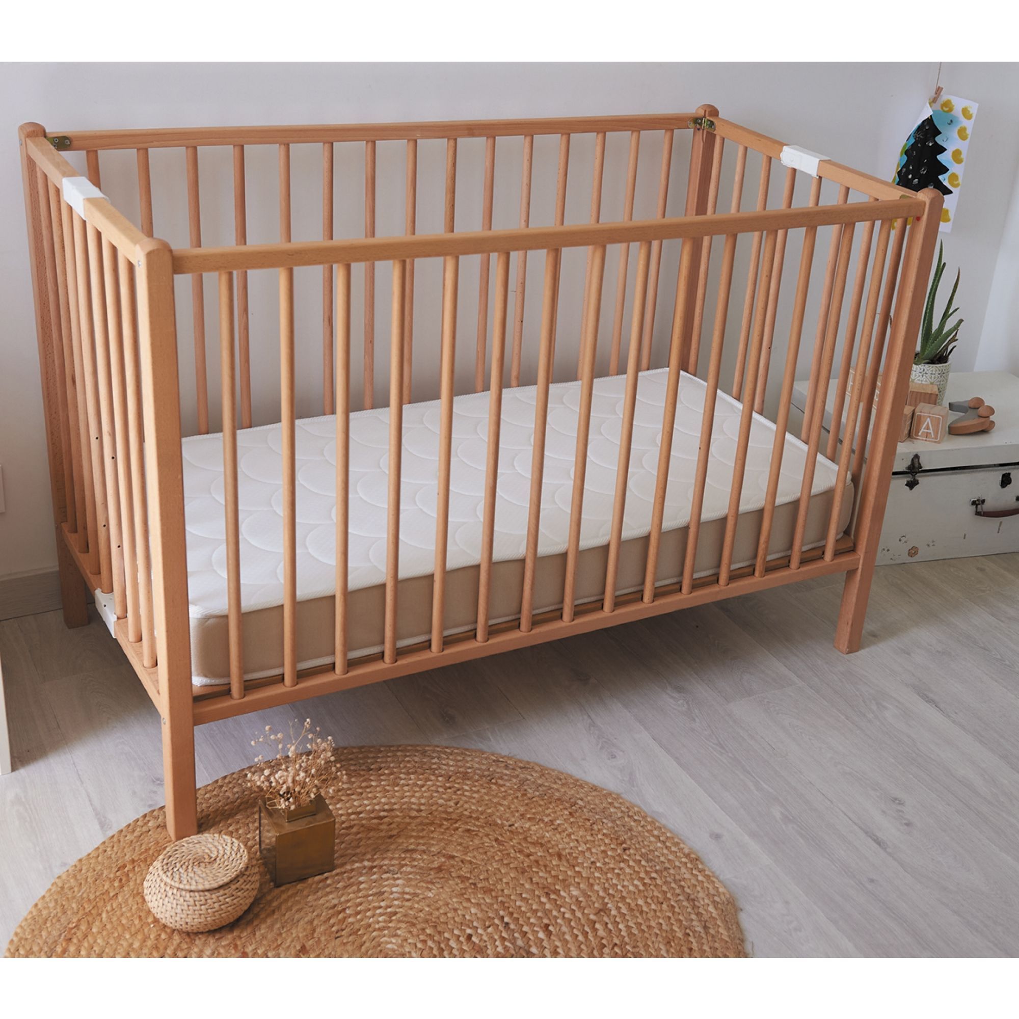 Matelas Pour Bébé 70x140 Cm Hauteur 15,5 Cm Hyppoallergénique - Anti-acariens