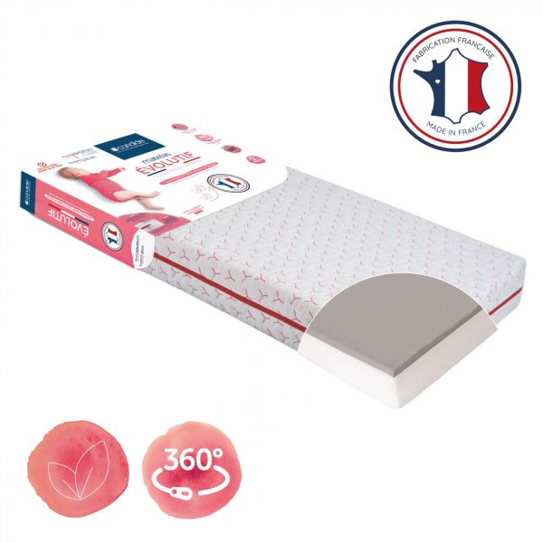 Matelas bébé 70x140 cm évolutif déhoussable