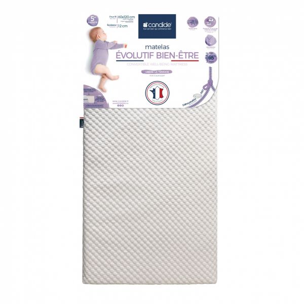 Matelas évolutif Bien Être déhoussable 360° 60 x 120 cm