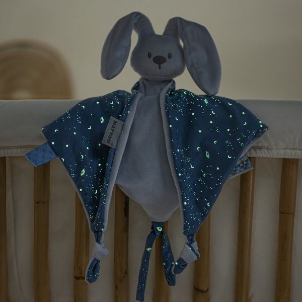 Maxi doudou Lapidou phosphorescent Glow avec motif imprimé Bleu pastel