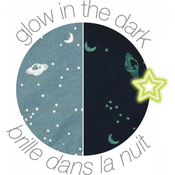 Maxi doudou Lapidou phosphorescent Glow avec motif imprimé vert de gris