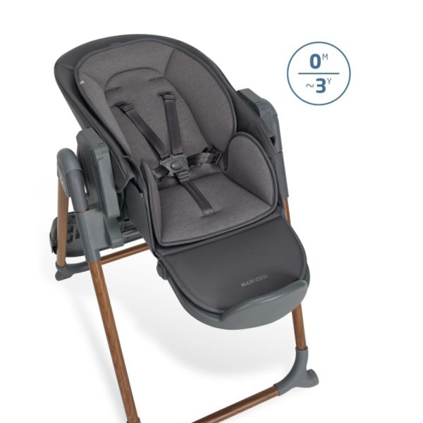 Chaise haute Ava plus Élégance Graphite