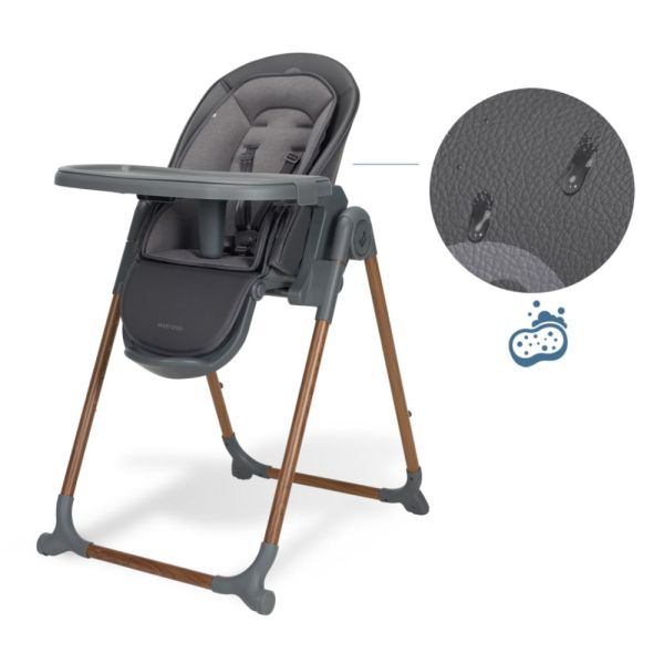 Chaise haute Ava plus Élégance Graphite