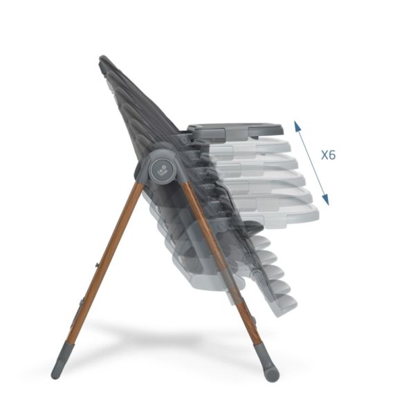 Chaise haute Ava plus Élégance Graphite