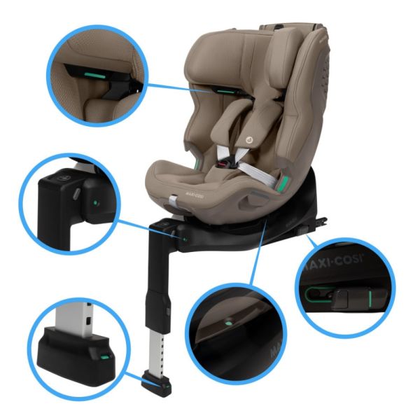 Siège auto évolutif Emerald 360 Plus i-Size Authentic Truffle