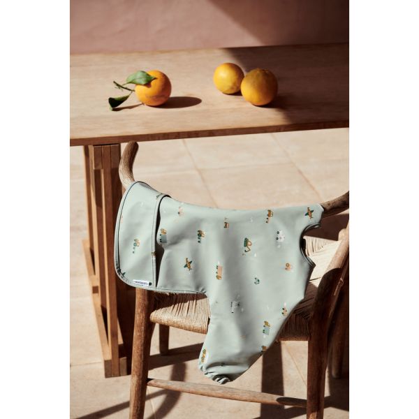 Bavoir manches longues Merle Vehicles dove blue mix