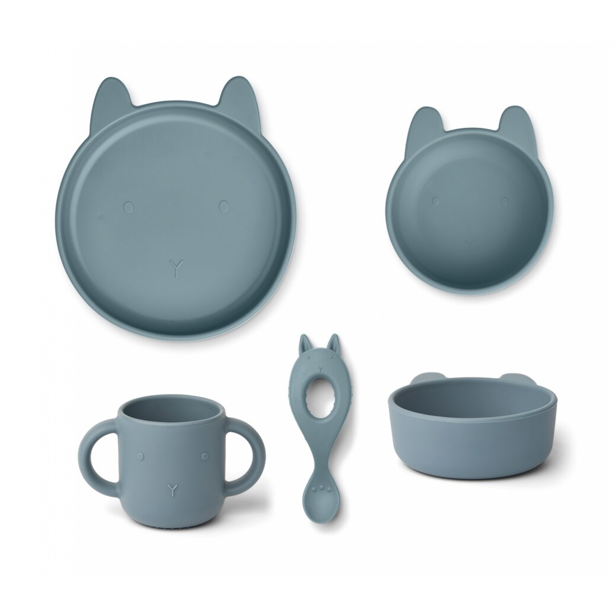 Liewood Coffret Repas Bebe Vivi Rabbit Whale Blue Made In Bebe