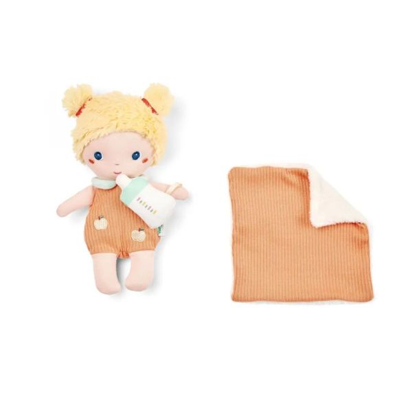 Poupée en tissu 21cm et son couffin Mela