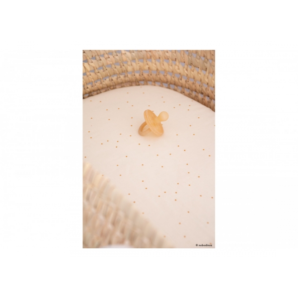 Drap housse coton bio Mélody 80x40 cm Gold stella white