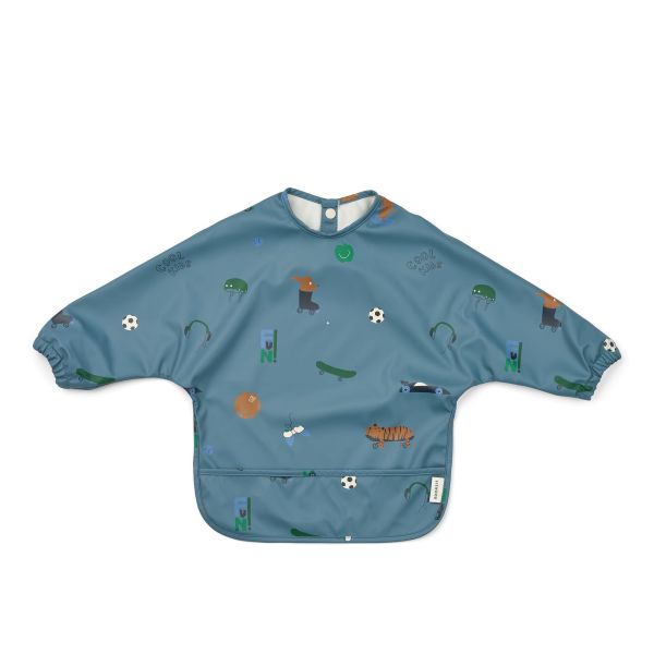 Bavoir manches longues Merle Fun Beach blue