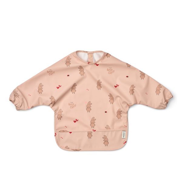 Bavoir manches longues Merle Wild child Rose