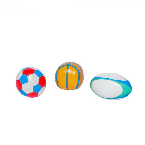 Lot de 3 balles souples Mes Premières balles de Sport