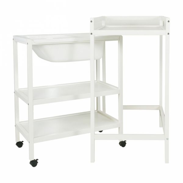 Table à langer avec baignoire Basic - Blanc