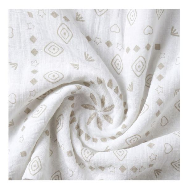 Lot de 2 langes 100 x 100 cm en mousseline Plumes de lune