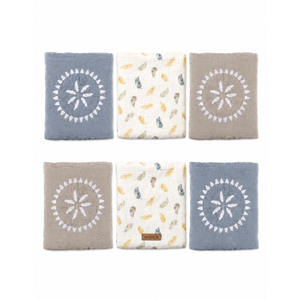 Lot de 6 protège-barreaux pour lit et parc Plumes de lune
