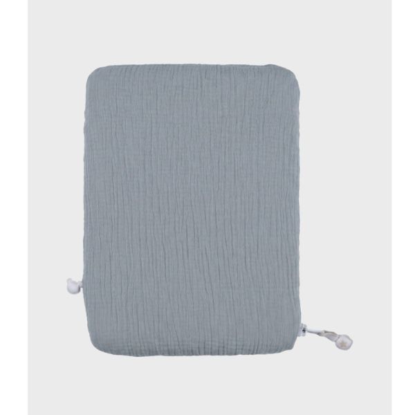 Protège carnet de santé plumes de lune Bleu