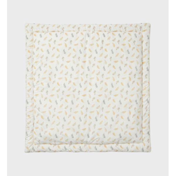 Tapis de jeu et de parc reversible 100cm en veloudoux Plumes de lune