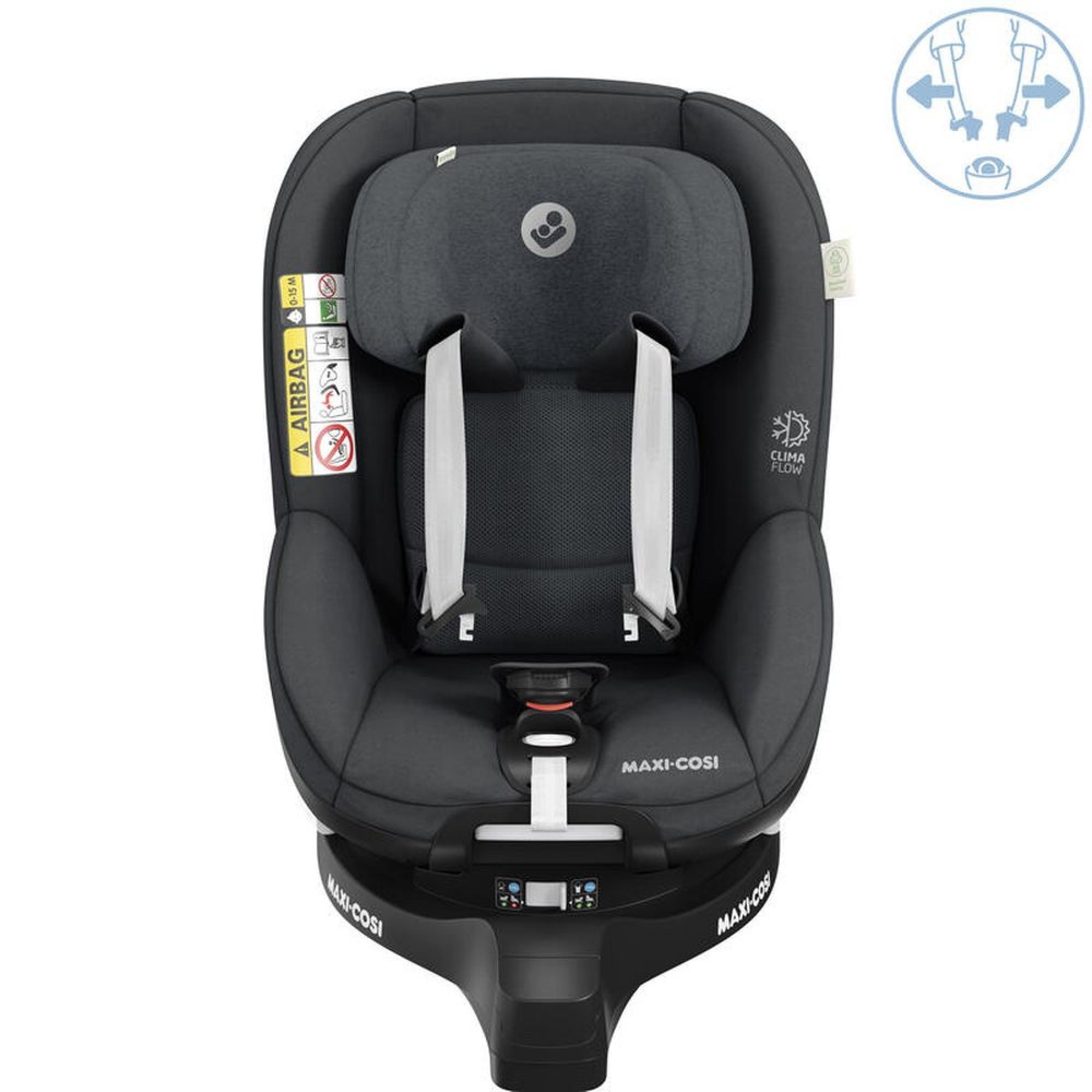 Siège auto MAXI COSI Mica Eco i-Size, pivotant 360°, Isofix, Tissus  recyclés, Authentic Black