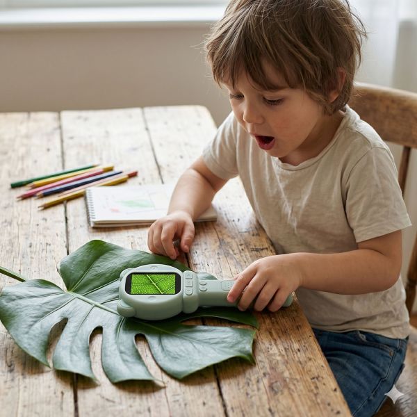 Microscope numérique enfant portable vert sauge