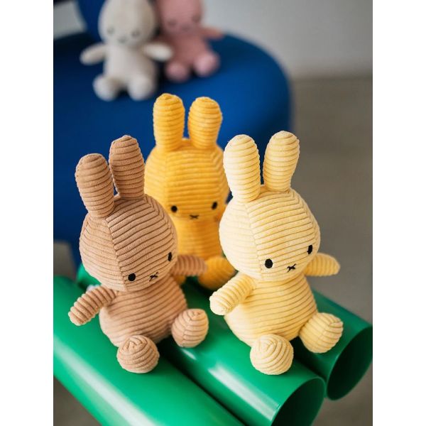 Peluche lapin Miffy velours côtelé éco 23 cm Jaune pâle