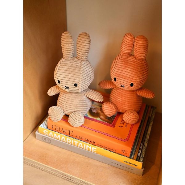 Peluche lapin Miffy velours côtelé éco 23 cm Orange