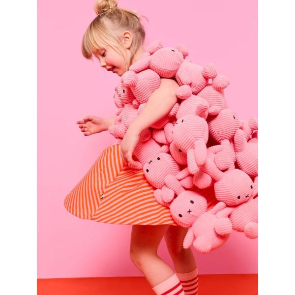 Peluche lapin Miffy velours côtelé éco 23 cm Rose bubblegum