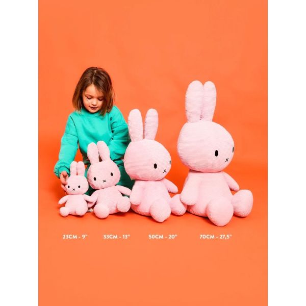 Peluche lapin Miffy velours côtelé éco 23 cm Rose bubblegum