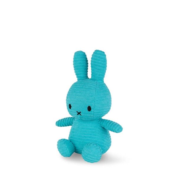 Peluche lapin Miffy velours côtelé éco 23 cm Turquoise