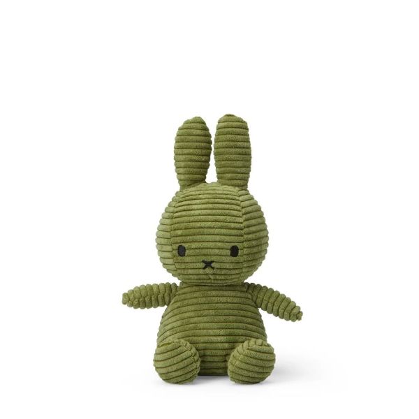 Peluche lapin Miffy velours côtelé éco 23 cm Vert olive