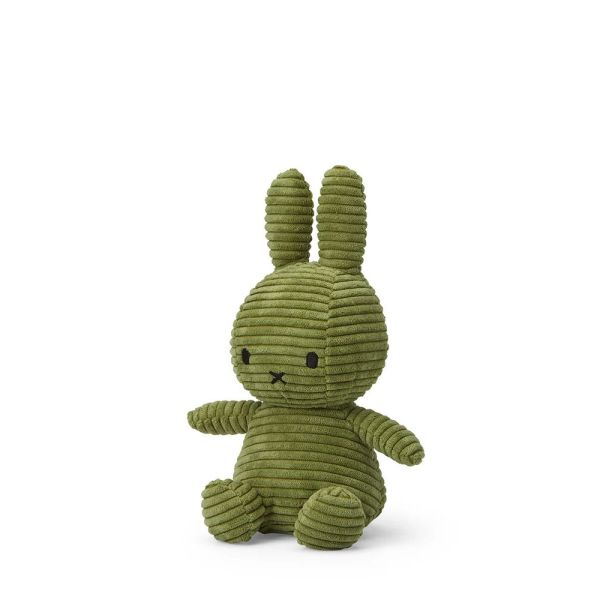 Peluche lapin Miffy velours côtelé éco 23 cm Vert olive