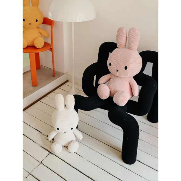Peluche lapin Miffy velours côtelé éco 50 cm Blanc