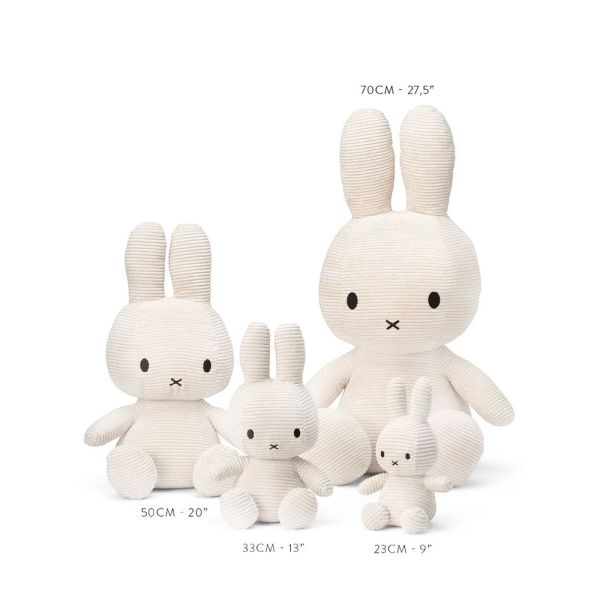 Peluche lapin Miffy velours côtelé éco 50 cm Blanc