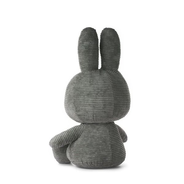 Peluche lapin Miffy velours côtelé éco 50 cm Gris