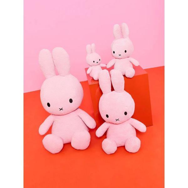 Peluche lapin Miffy velours côtelé éco 50 cm Rose