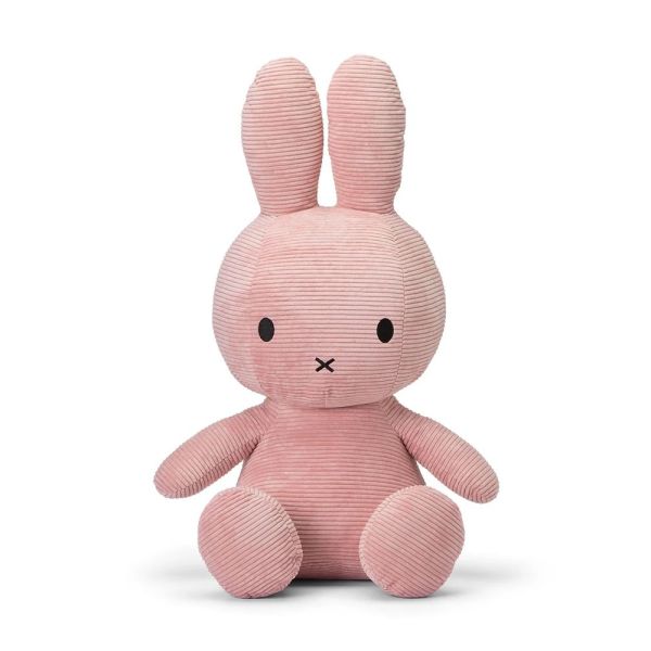Peluche géante lapin Miffy velours côtelé éco 70 cm Rose