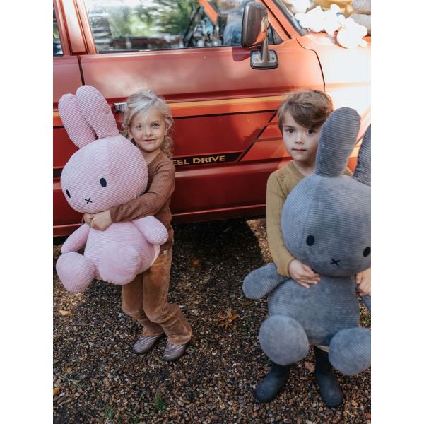 Peluche géante lapin Miffy velours côtelé éco 70 cm Rose