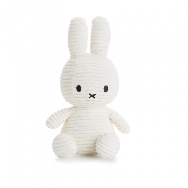 Peluche lapin Miffy velours côtelé blanc 23 cm