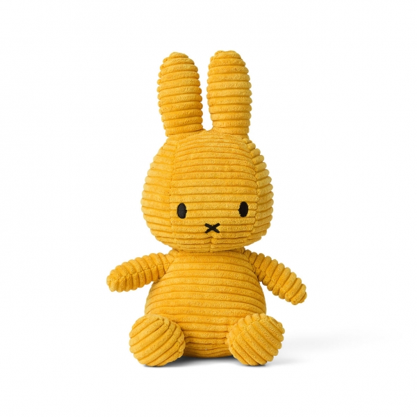 Peluche lapin Miffy velours côtelé moutarde 23 cm