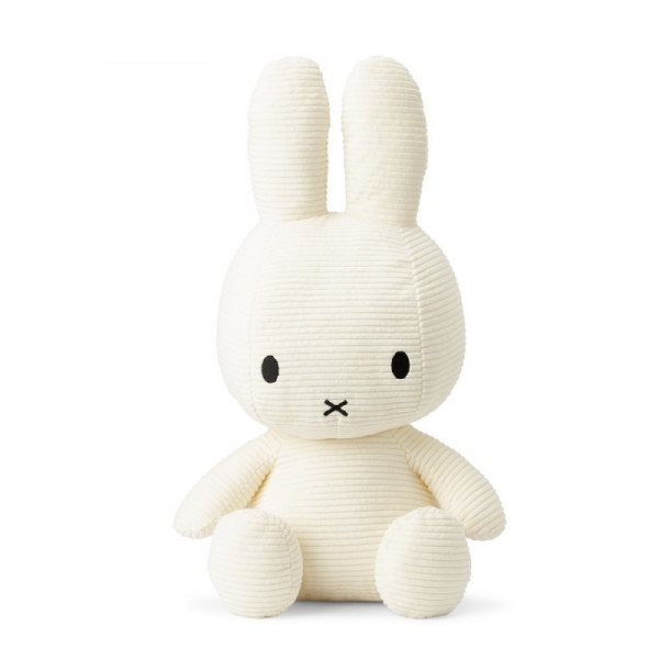 Peluche géante lapin Miffy velours côtelé blanc 70 cm