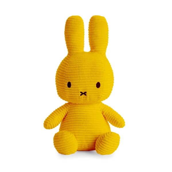 Peluche lapin Miffy velours côtelé moutarde 33 cm