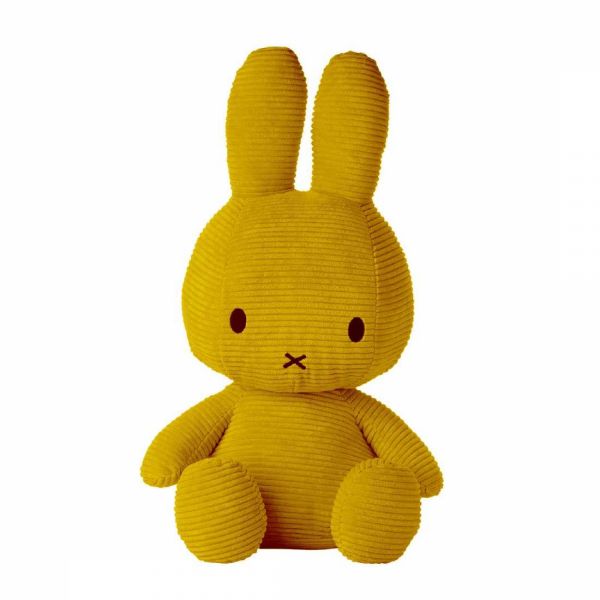 Peluche lapin Miffy velours côtelé moutarde 50 cm