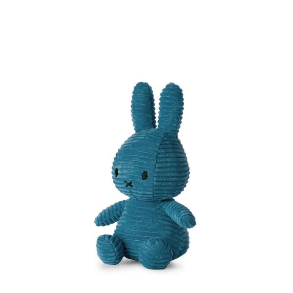 Peluche lapin Miffy velours côtelé éco 23 cm Bleu atlantique