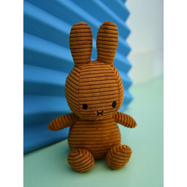 Peluche lapin Miffy velours côtelé éco 23 cm Cannelle