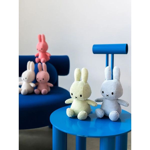 Peluche lapin Miffy velours côtelé éco 23 cm Menthe